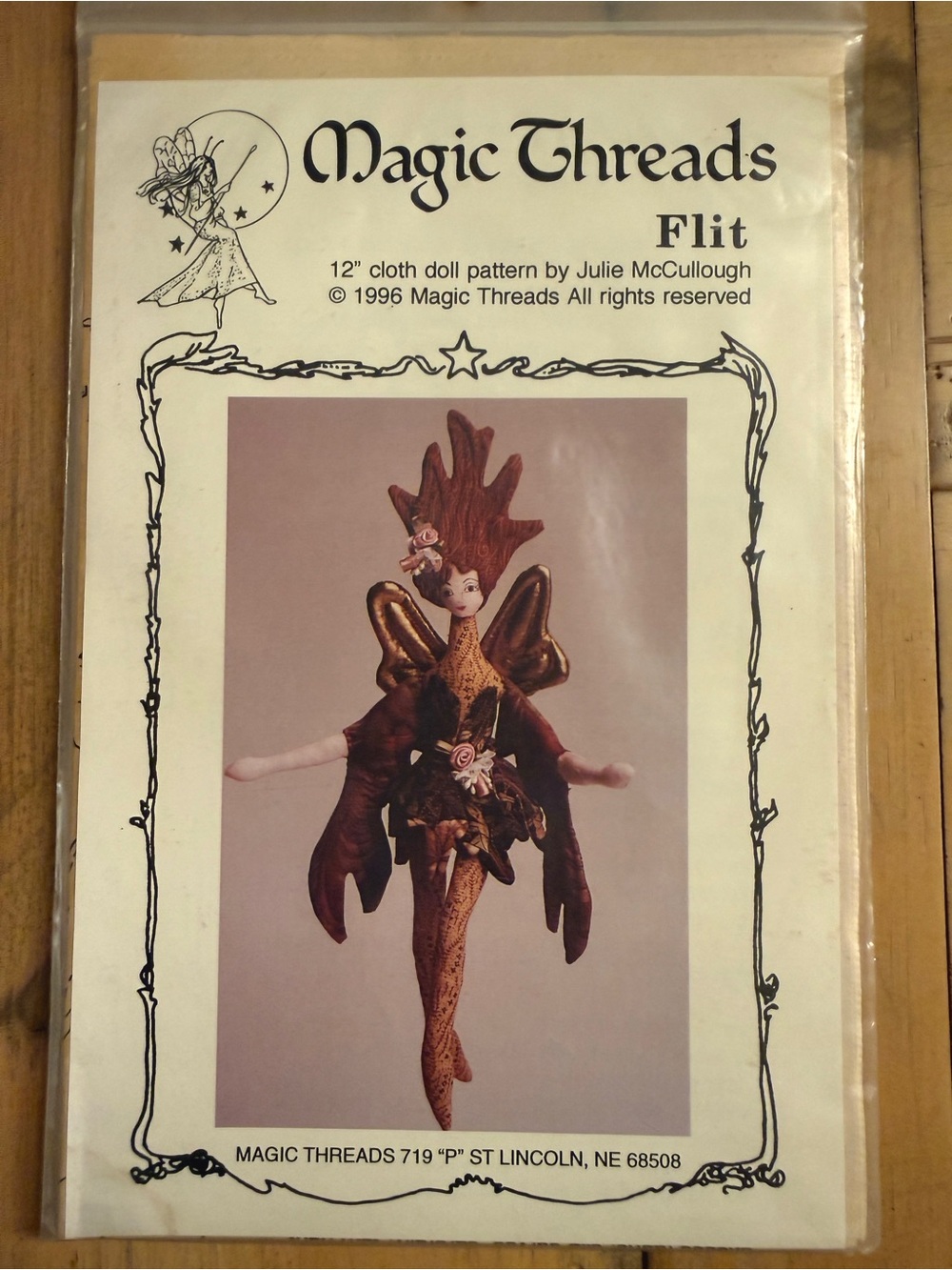 Vintage Magic Threads “Flit” cloth art doll pattern designed Julie McCullough